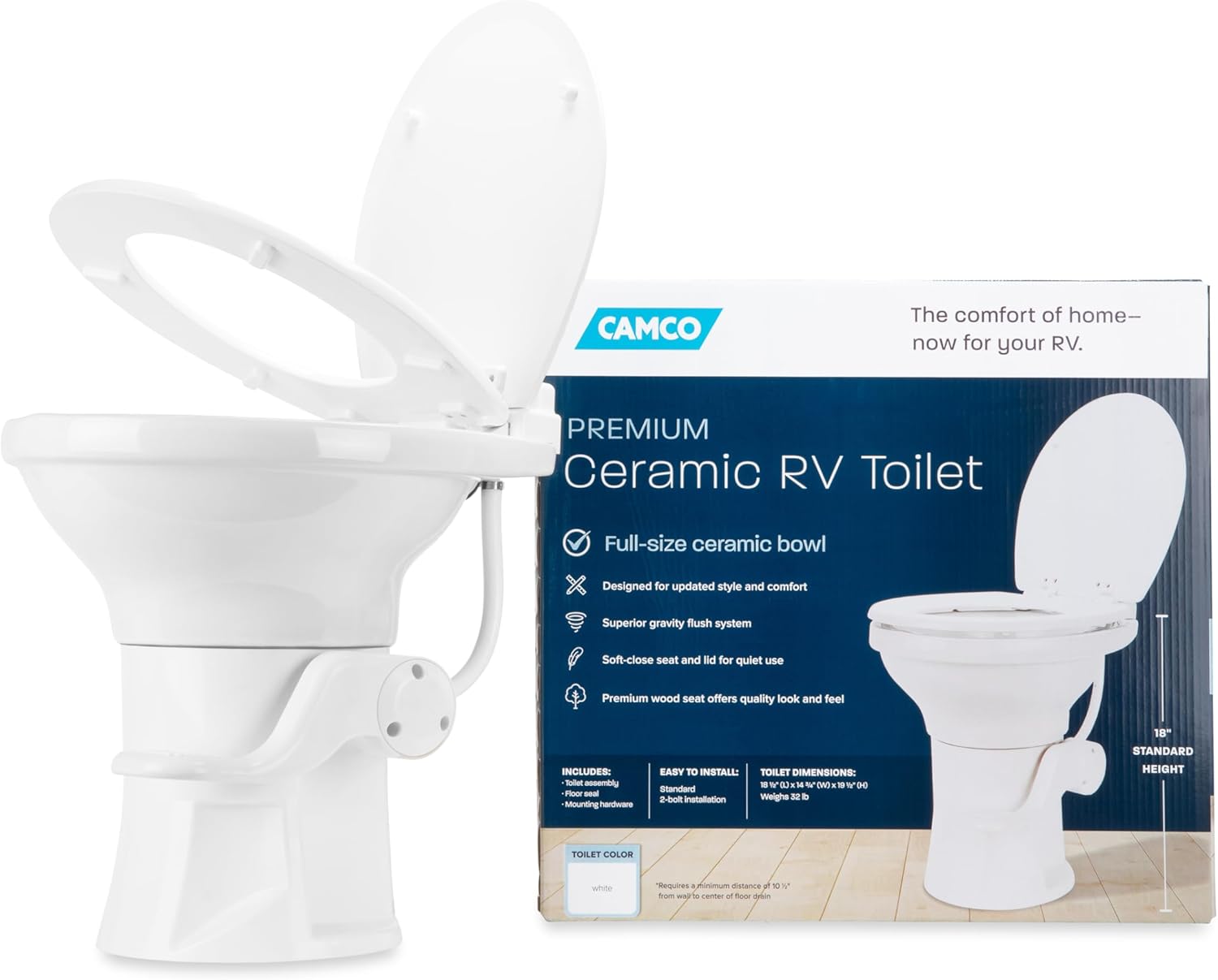 Camco Gravity Toilet - White