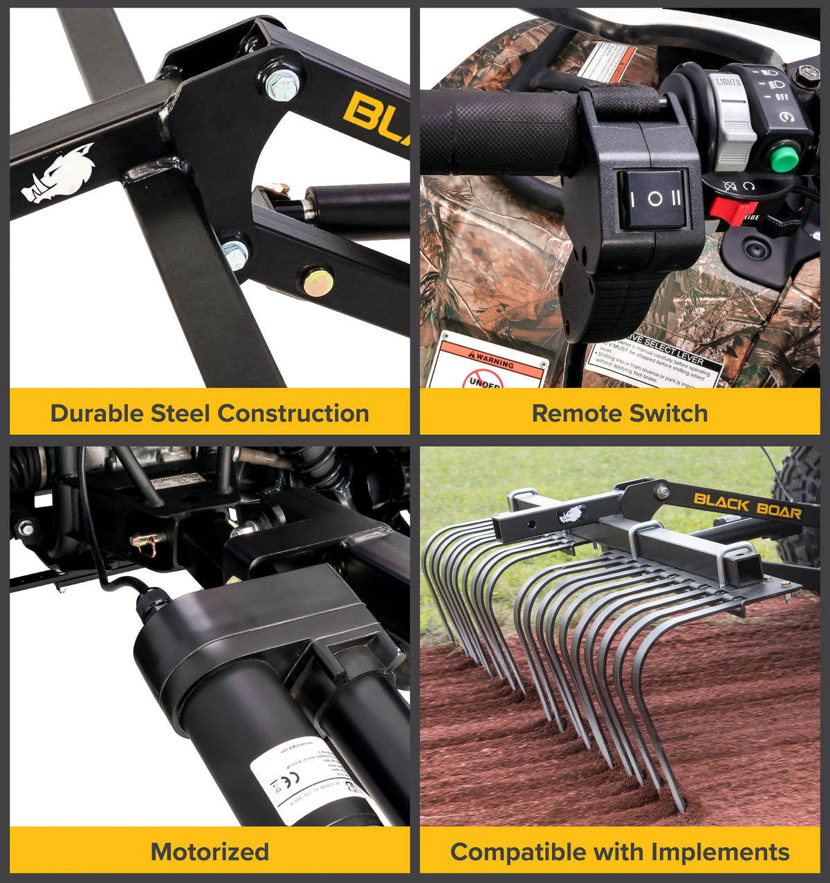 ATV / UTV Electric Implement Lift – Black Boar ATV