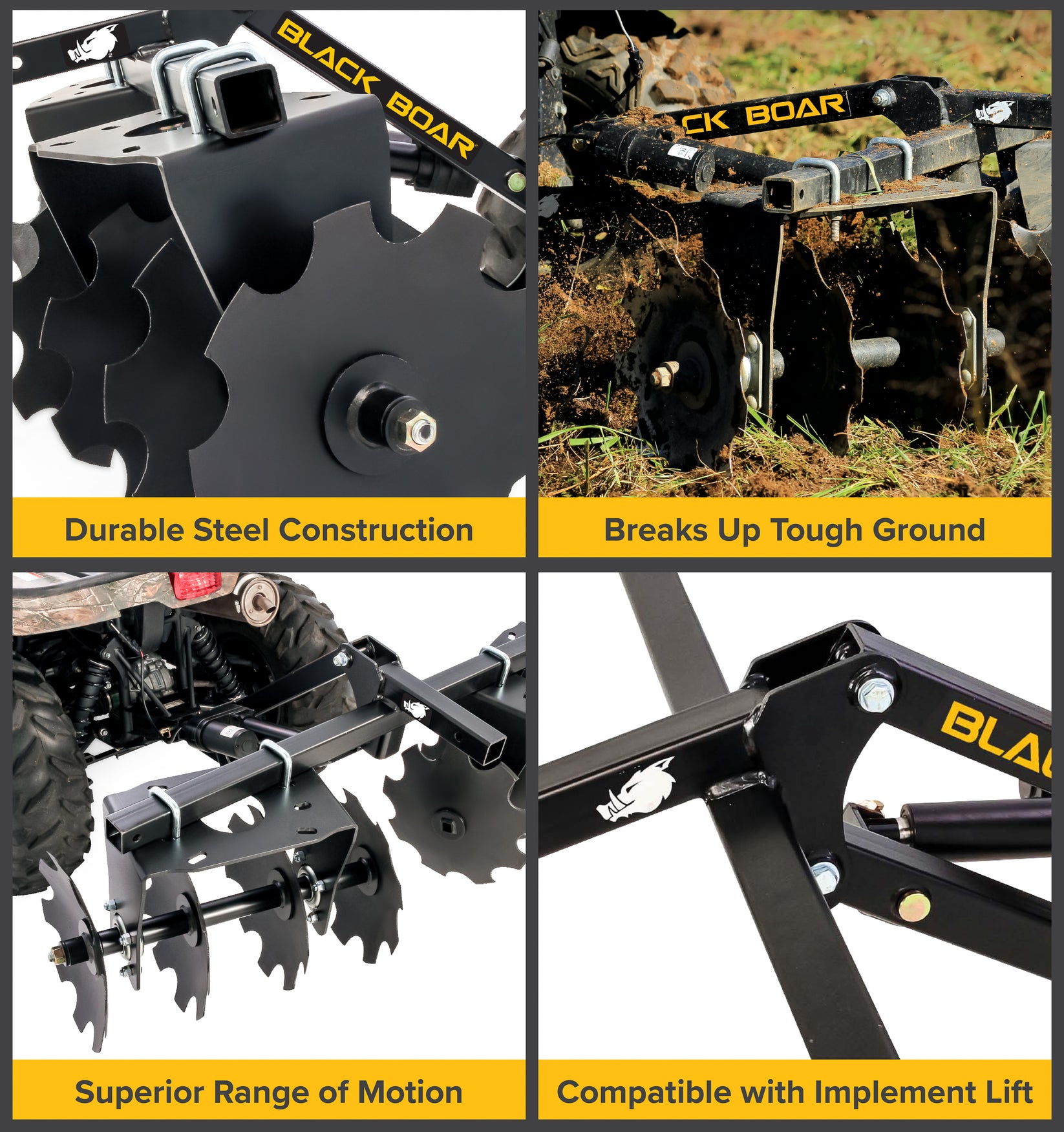 Black Boar ATV / UTV Disc Harrow Implement