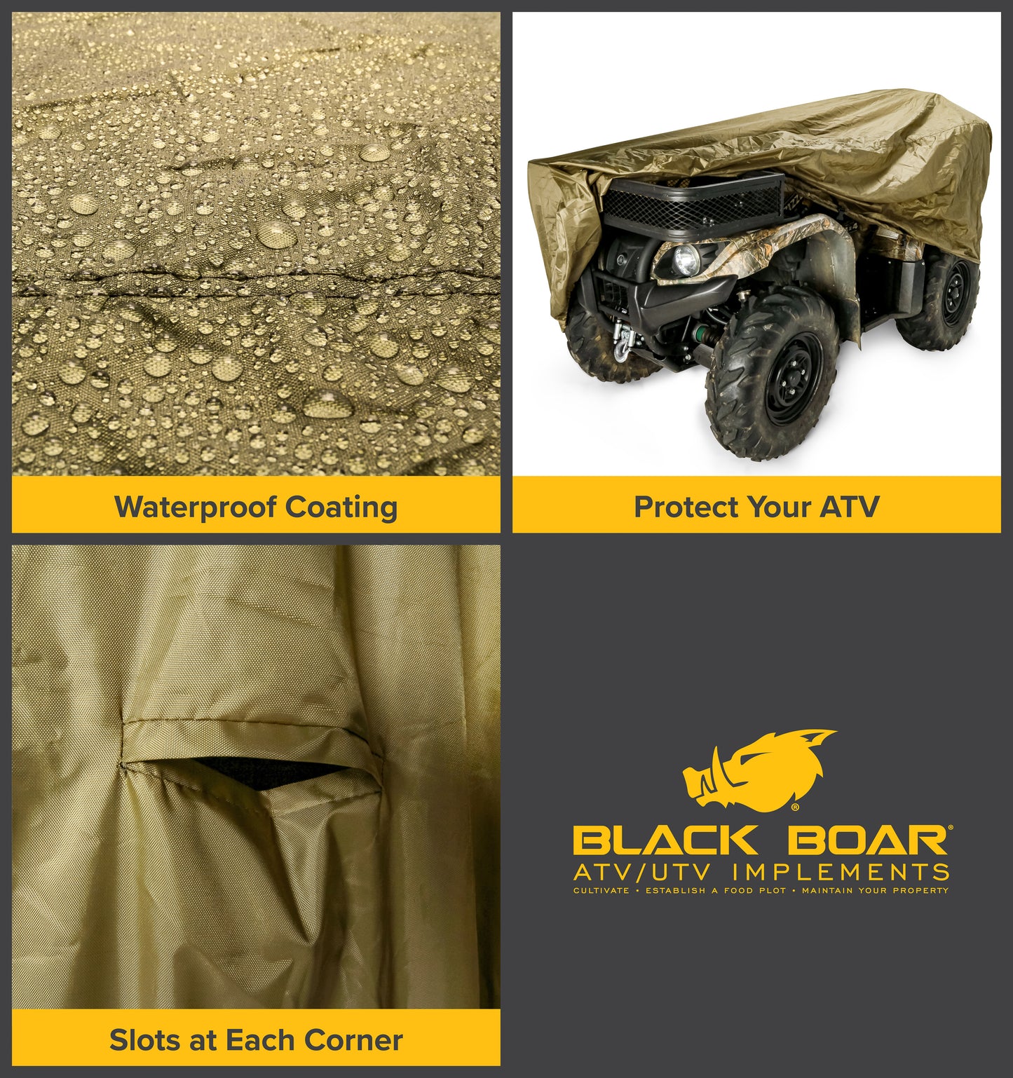 Black Boar Large ATV Cover - Olive