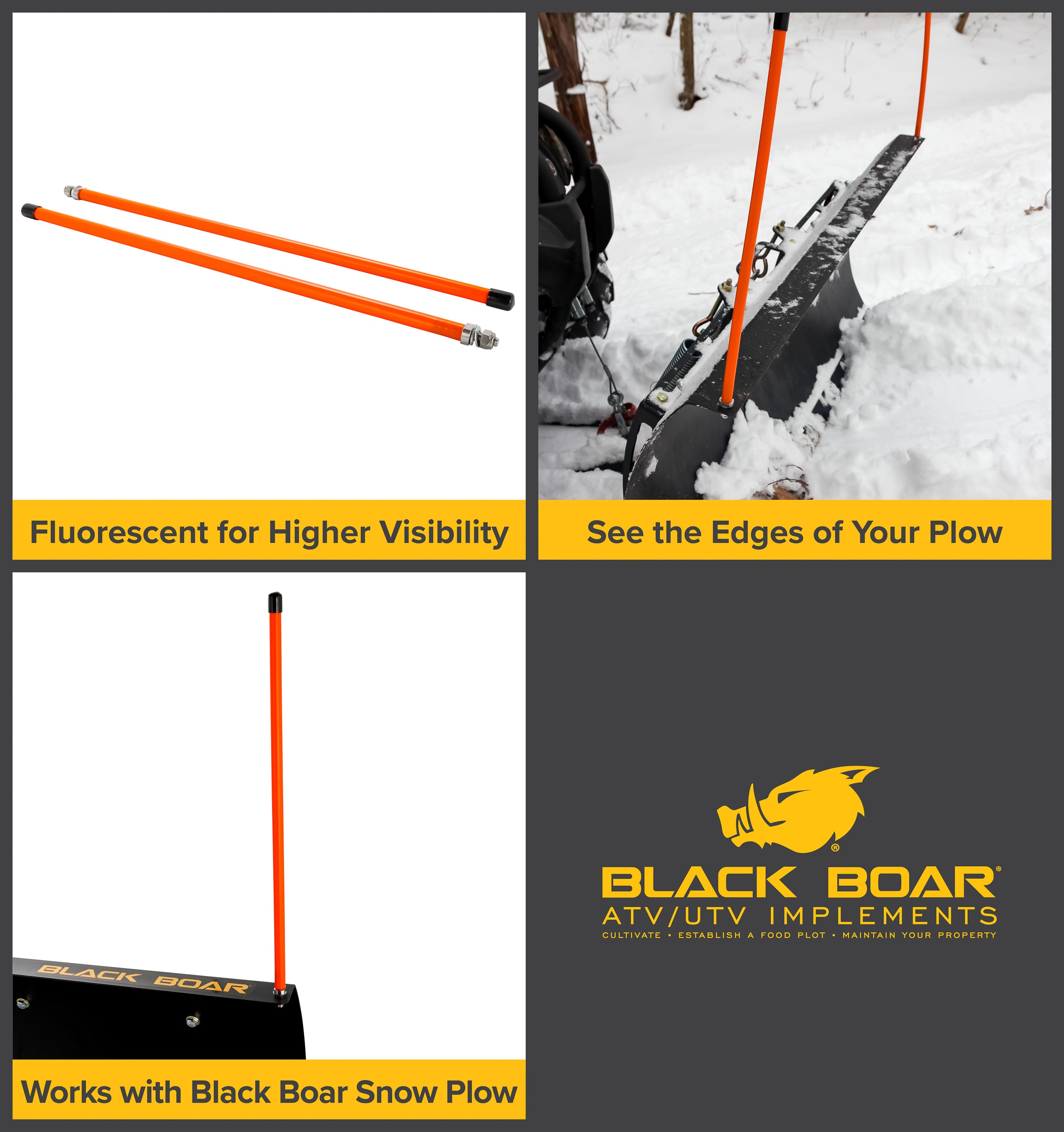 Black Boar ATV Snow Plow Marker Kit - Black Boar ATV