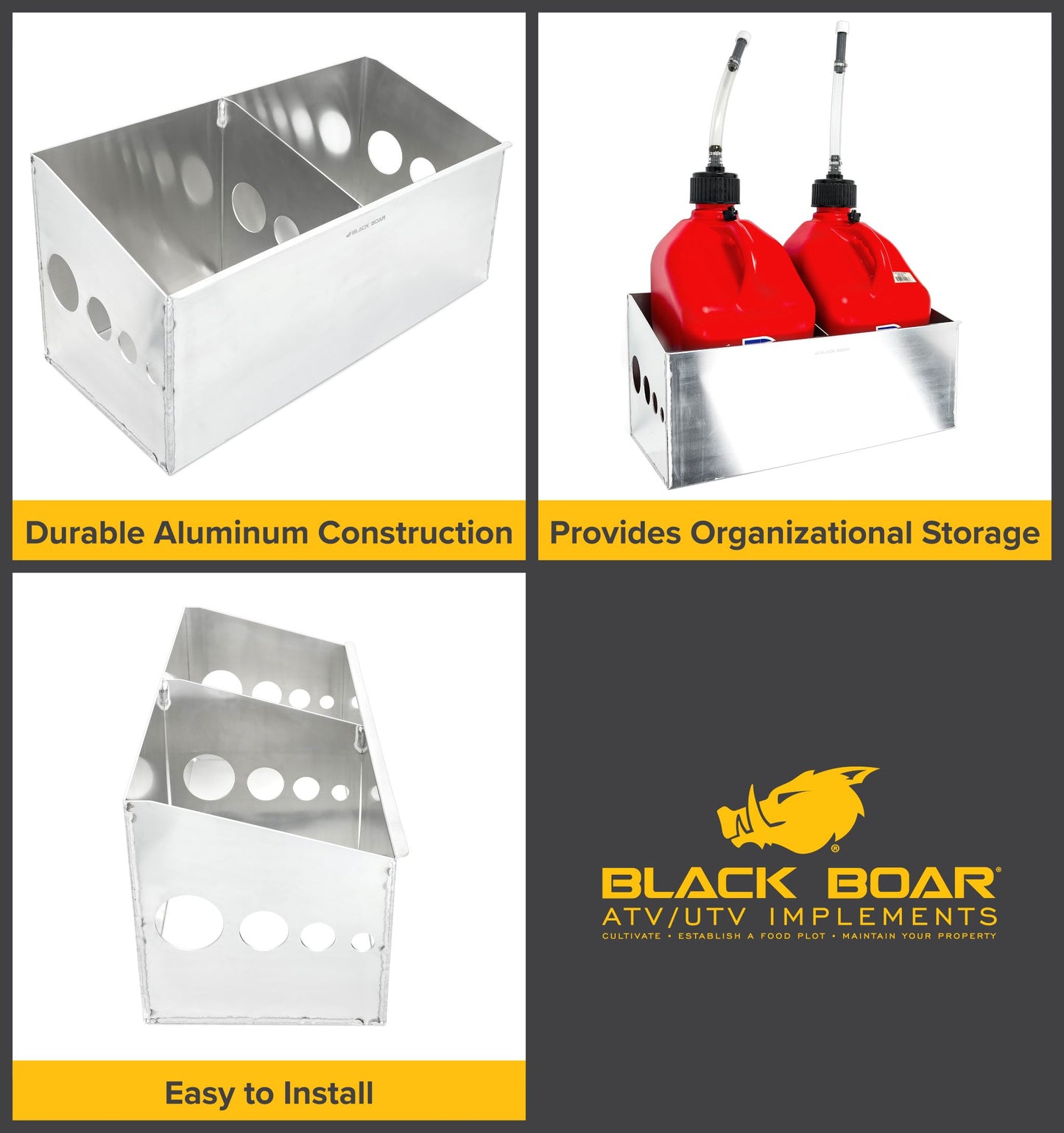 Black Boar Aluminum Double Fuel Jug Storage