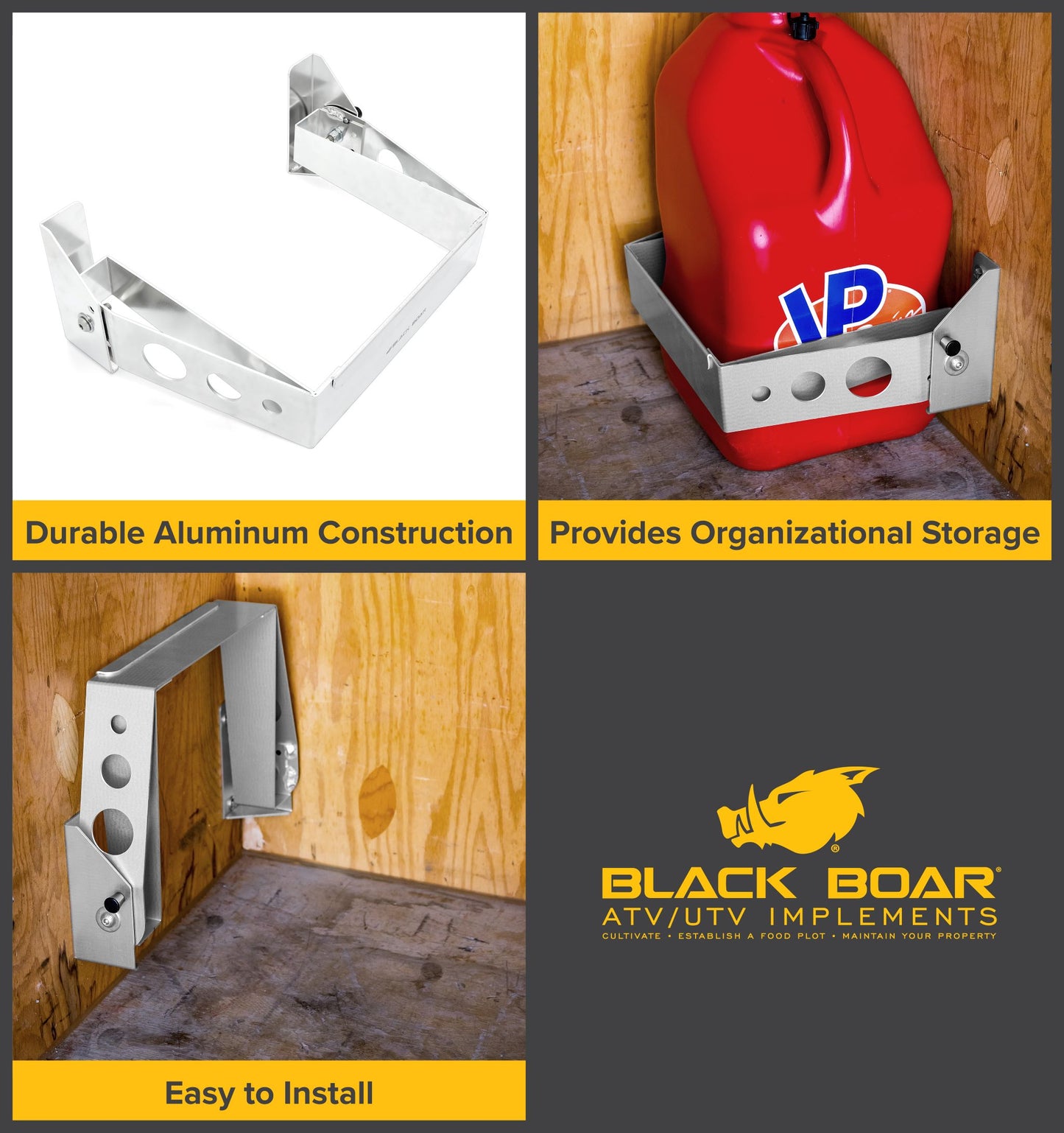 Black Boar Aluminum Fold Away Fuel Jug Storage Brace
