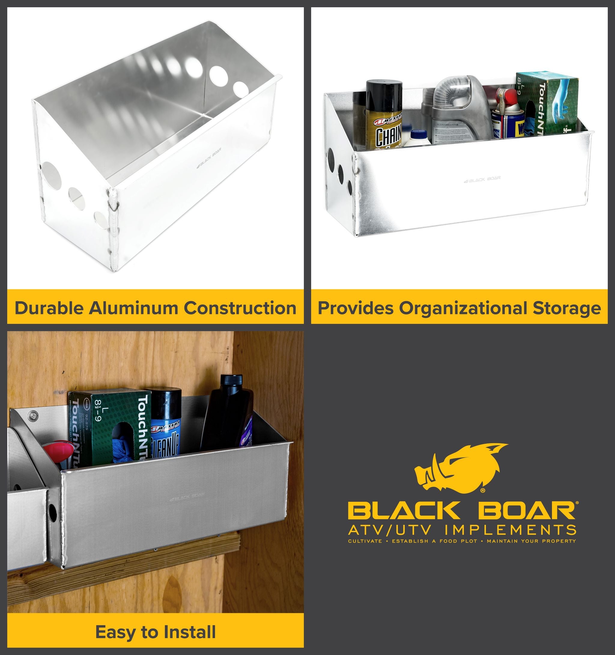 Black Boar Aluminum Large Universal Storage Container - Black Boar ATV