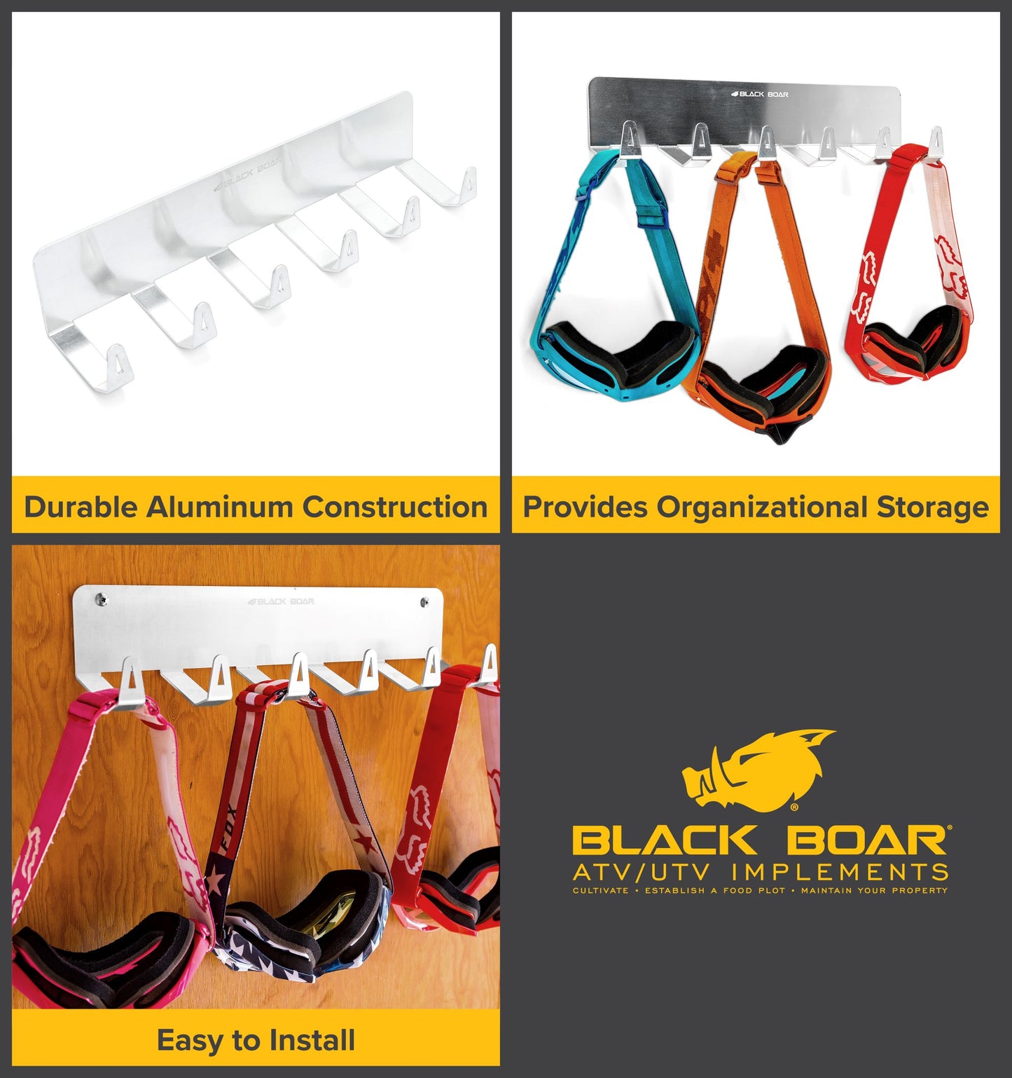 Black Boar Aluminum Goggle Hanger, 6-Hook