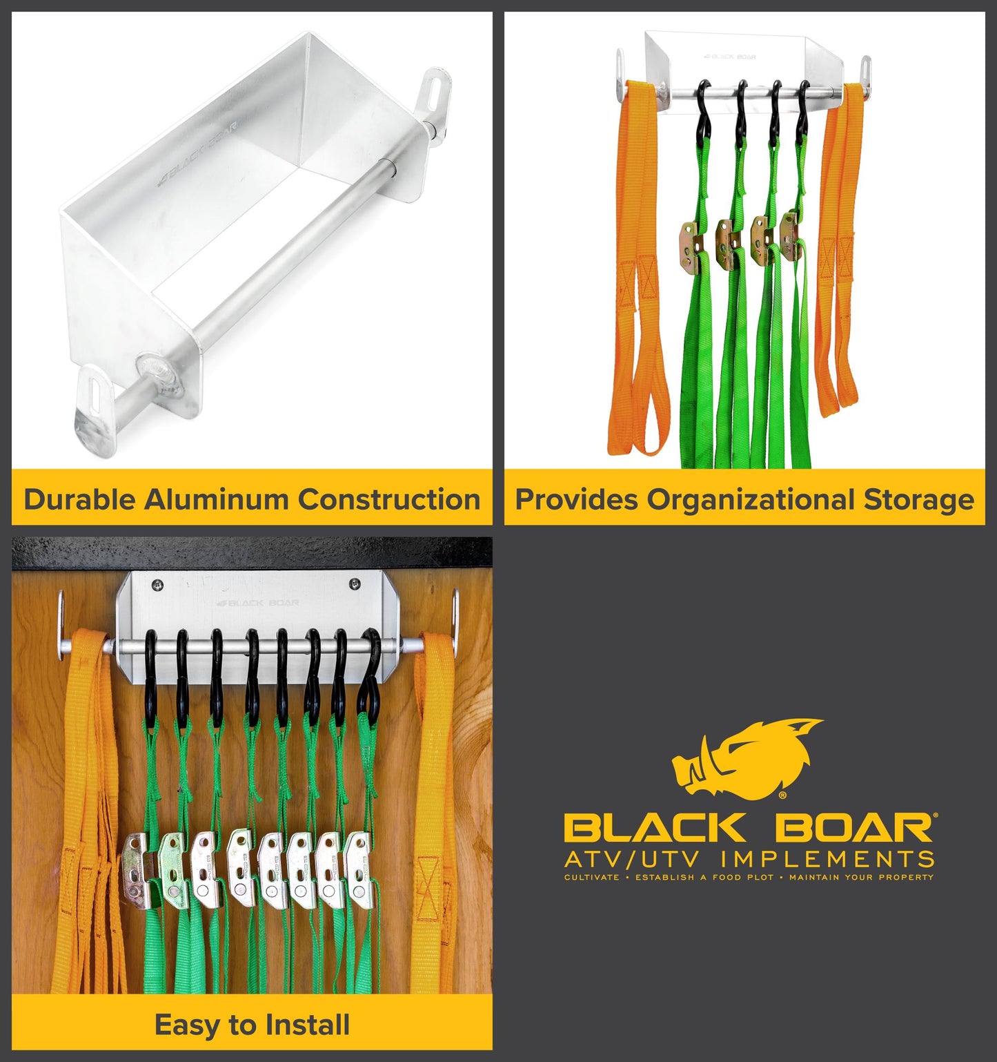 Black Boar Aluminum Tie-Down Strap Hanger