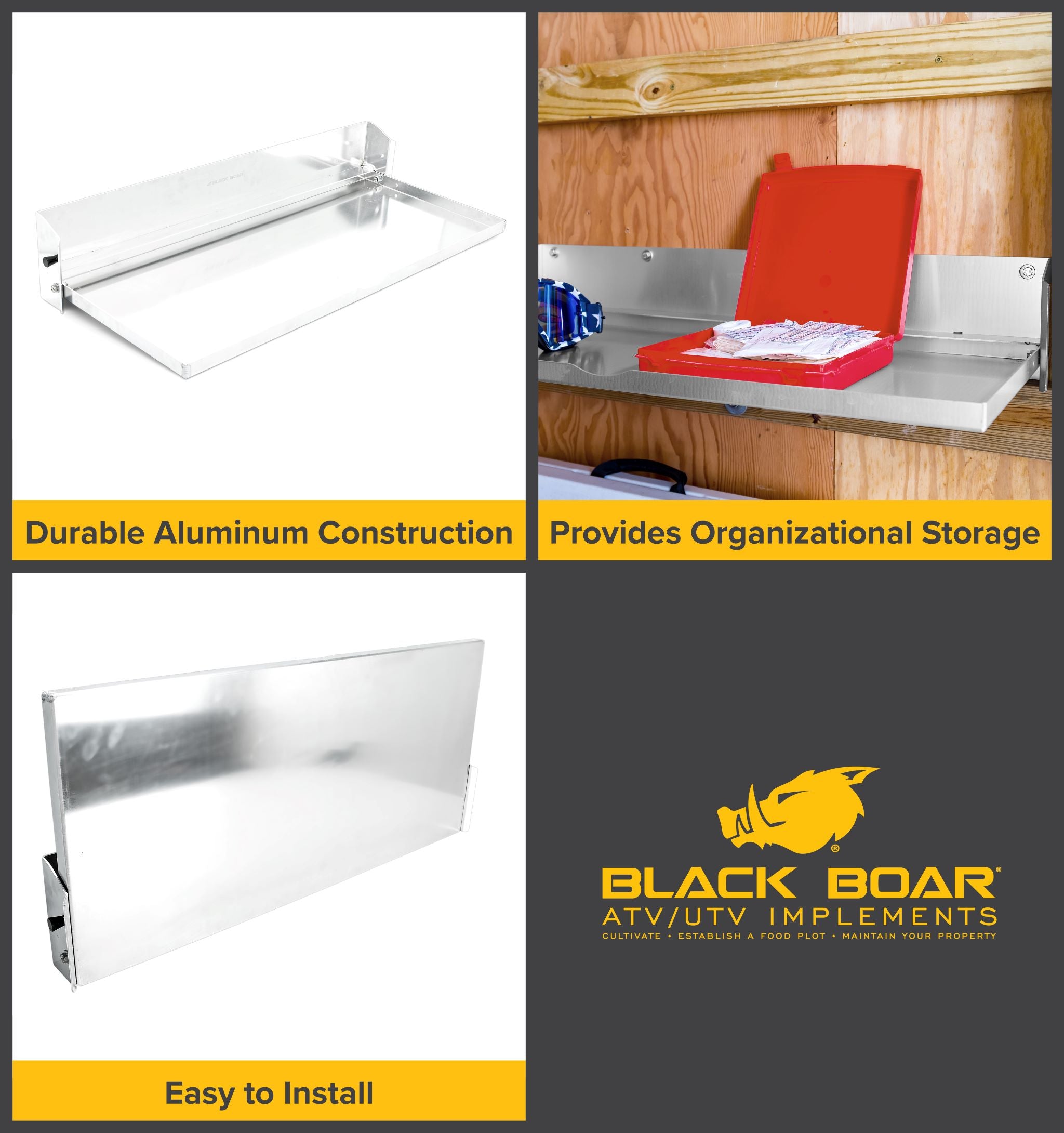 Black Boar Aluminum Light Weight Fold Down Table - Black Boar ATV